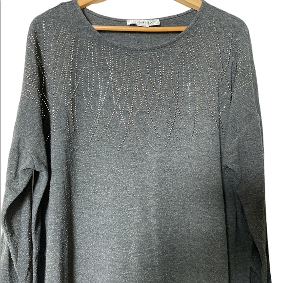 🎉 Best glitter gray long sleeves sweater size L - Picture 5 of 5